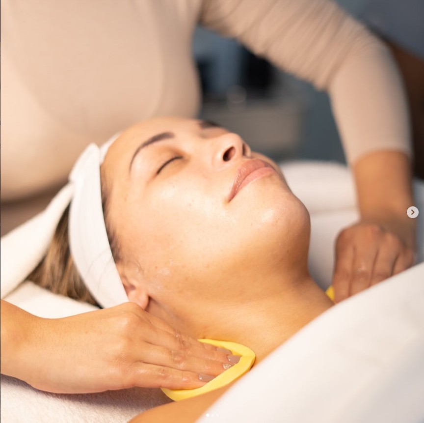 Facial massage with gua sha at Vibes Aesthetics, Whitestone NY